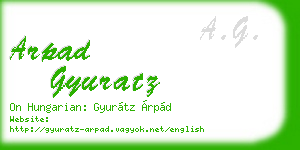 arpad gyuratz business card